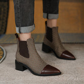 Devyn Plaid Vintage Handgemachte Chelsea Stiefeletten